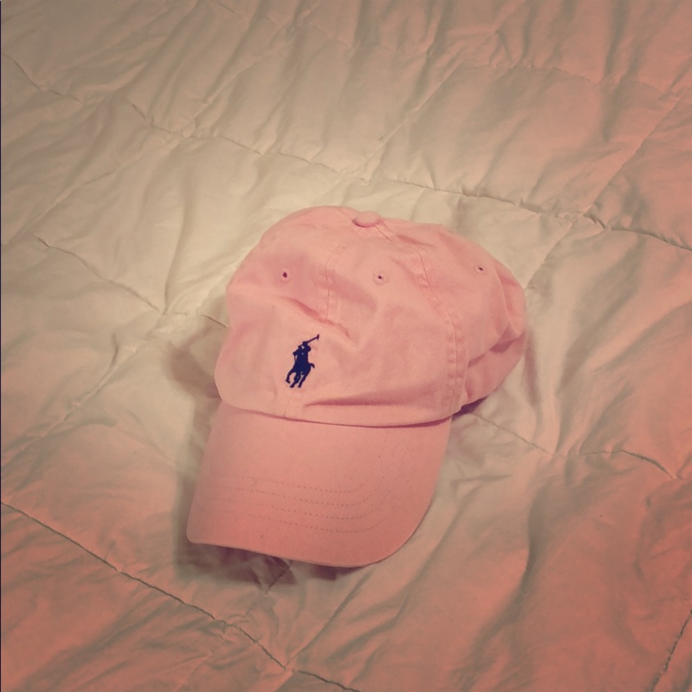 Signature Ralf Lauren pink ball cap